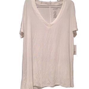 JOSIE Natori Layering Elements Dolman T-Shirt White Small